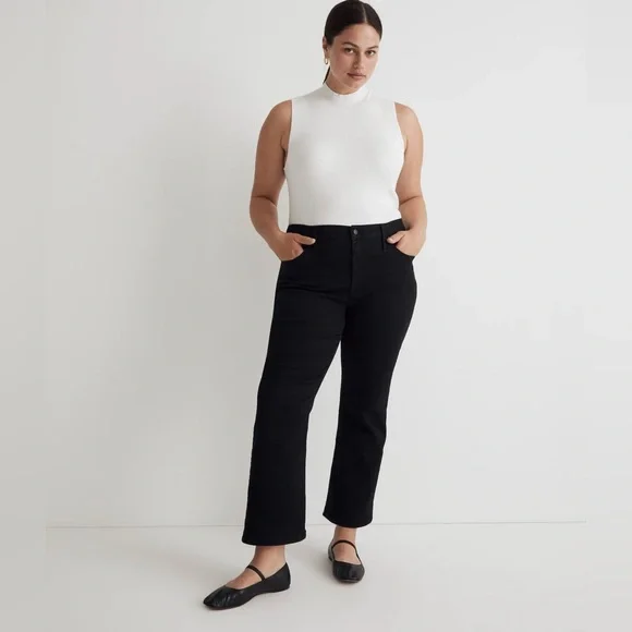 NWT Madewell Mid-rise Stretch Black Jeans // 33P - Picture 2 of 14